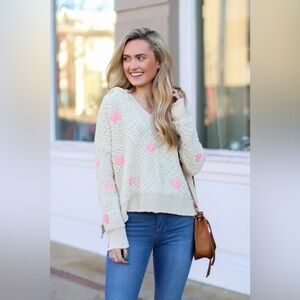 POL oversized Cute Heart Hooded Sweater size small